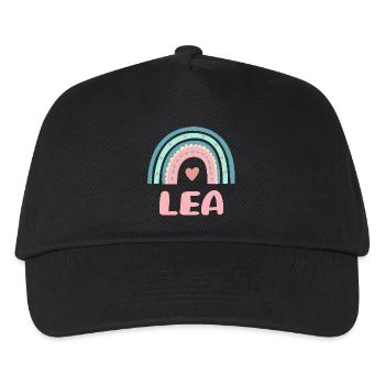 Lea Name Regenbogen Baby - Kinder Basecap - Schwarz - Vorne