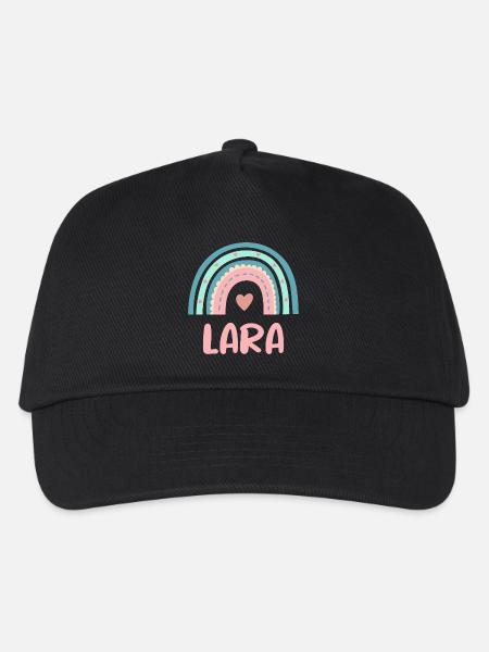 Lara Name Regenbogen Baby - Kinder Basecap - Schwarz