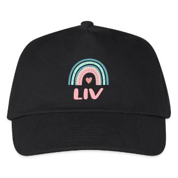 Liv Name Regenbogen Baby - Kinder Basecap - Schwarz - Vorne