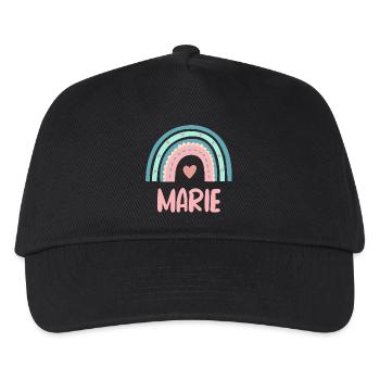 Marie Name Regenbogen Baby - Kinder Basecap - Schwarz - Vorne
