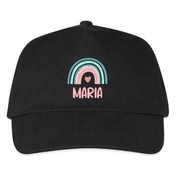 Maria Name Regenbogen Baby - Kinder Basecap - Schwarz - Vorne