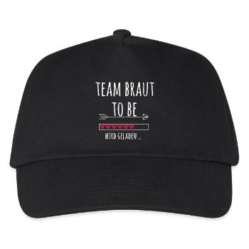 Team Braut Junggesellenabschied Hochzeit Geschenk - Kinder Basecap - Schwarz - Vorne