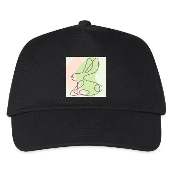 DESSIN AU TRAIT DU LAPIN DE PÂQUES - Casquette de baseball Enfant - noir - Devant