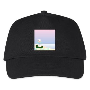 Winter Background - Polar Bear by the Sea - SLEDGES - Kids’ Baseball Cap - black - Front