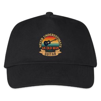 NEVER UNDERESTIMATE AN OLD MAN WITH A GUITAR - Kids’ Baseball Cap - black - Front