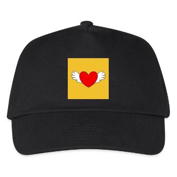 rotes Herz rot Herzen rot Herz - Kinder Basecap - Schwarz - Vorne