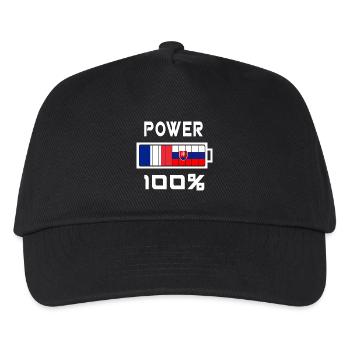 Slowakei und Frankreich Power 100%. - Kinder Basecap - Schwarz - Vorne
