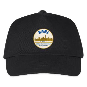 Bari Skyline Vintage Abzeichen - Kinder Basecap - Schwarz - Vorne
