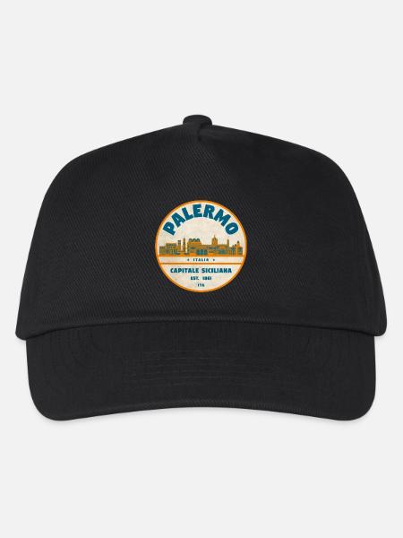 Palermo Retro Stadtlogo rund - Kinder Basecap - Schwarz