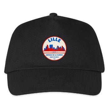 Insigne rétro de la Skyline de Lille - Casquette de baseball Enfant - noir - Devant