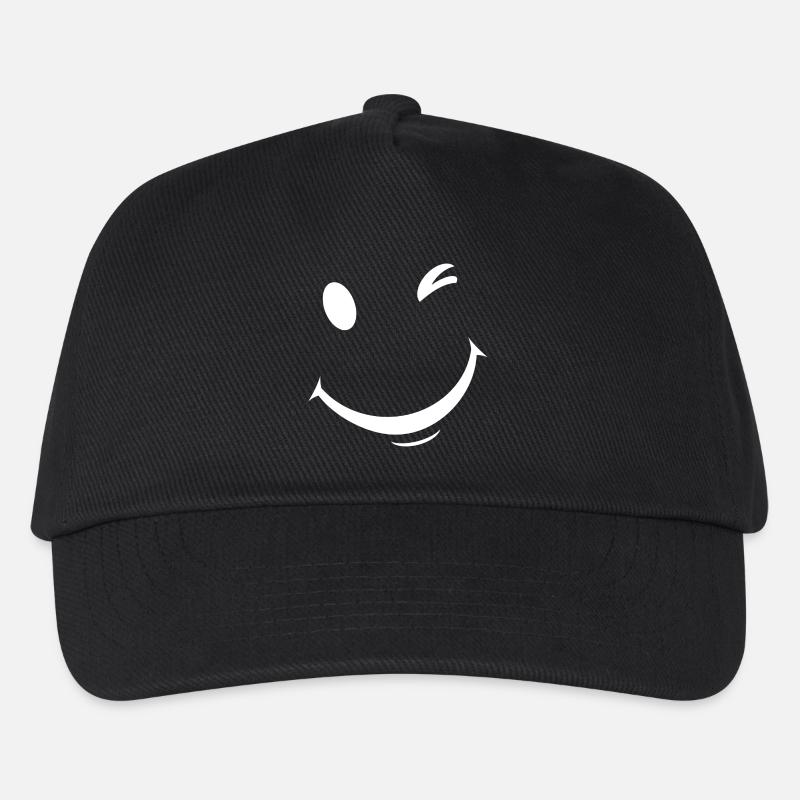 Expression de clin d’œil blanc - Casquette de baseball Enfant - noir