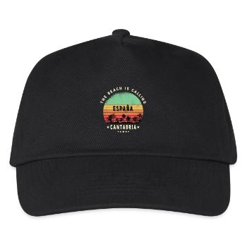 Kantabrien Spanien Palmen Design - Kinder Basecap - Schwarz - Vorne
