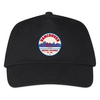 Vancouver Skyline Retro Badge Kanada - Kinder Basecap - Schwarz - Vorne