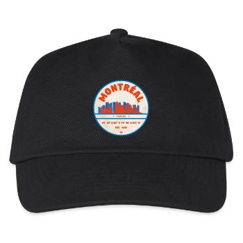 Montréal Kanada Skyline Emblem Design - Kinder Basecap - Schwarz - Vorne