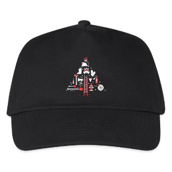 Feuerlöscher Retter Feuerwehr Feuerwehrschlauch - Kinder Basecap - Schwarz - Vorne