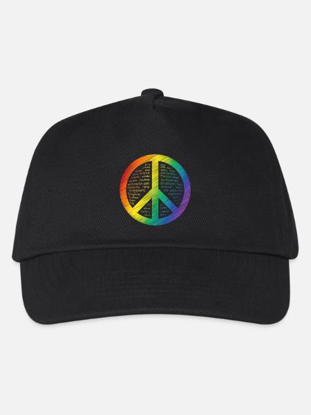 Shining peace sign - Kids’ Baseball Cap - black