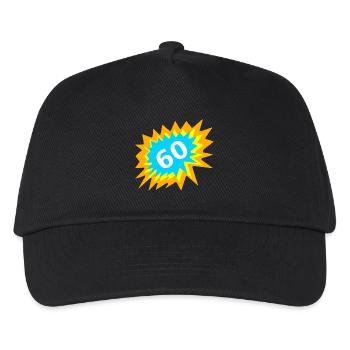 geburtstagsoutfits, 60 bunt - Kinder Basecap - Schwarz - Vorne