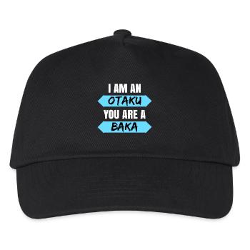 Baka Manga Otaku Anime Statement Popkultur Japan - Kinder Basecap - Schwarz - Vorne