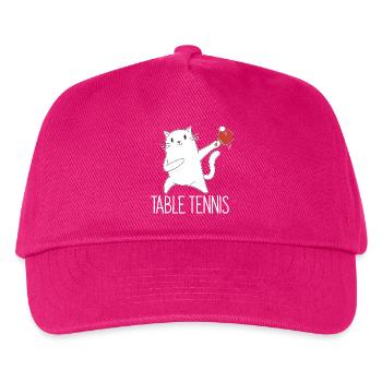 Table Tennis Katze Pingpong Outfit Cat Tischtennis - Kinder Basecap - Fuchsia - Vorne