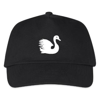 höckerschwan, Schwanensilhouette, tier prints dame - Kinder Basecap - Schwarz - Vorne