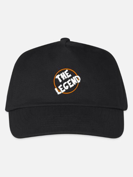 Retro The Legend Logo in orangefarbenem Kreis - Kinder Basecap - Schwarz