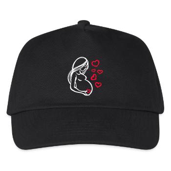 Bébé Bonheur Baby Bump Grossesse Grossesse cardiaque - Casquette de baseball Enfant - noir - Devant