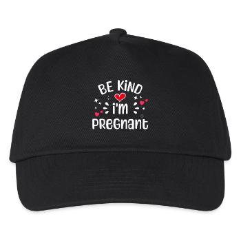 Schwanger Statement Schwangerschaft Babybauch - Kinder Basecap - Schwarz - Vorne
