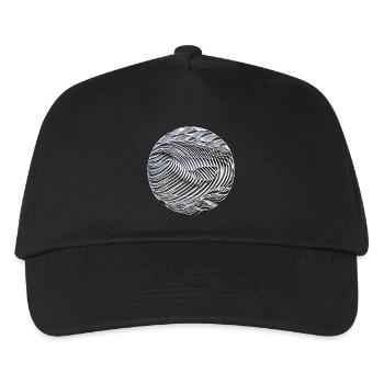 Abstract black and white waves - Kids’ Baseball Cap - black - Front