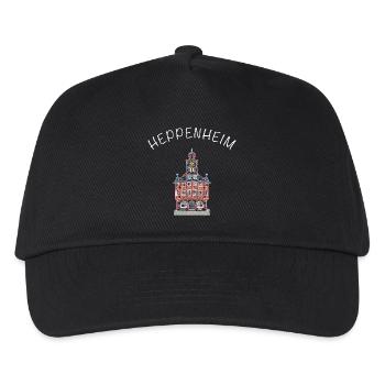 Historisches Rathaus Heppenheim, Hessen - Kinder Basecap - Schwarz - Vorne