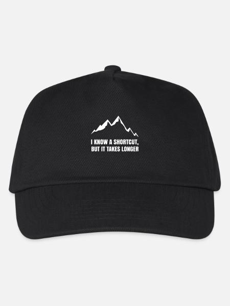 Lustige Sprüche Wandern Statement Wanderer Berge - Kinder Basecap - Schwarz