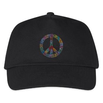 Peacezeichen-Figuren - Kinder Basecap - Schwarz - Vorne