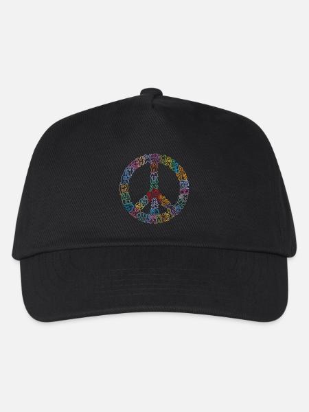 Peacezeichen-Figuren - Kinder Basecap - Schwarz