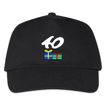 gratulieren, 40 Geschenke bunt - Kinder Basecap - Schwarz - Vorne