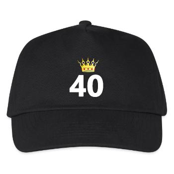 gratulieren, 40 unisex - Kinder Basecap - Schwarz - Vorne