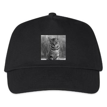 black and white cat - Kids’ Baseball Cap - black - Front