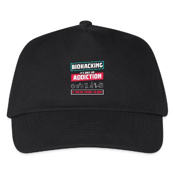 Biohacking ist nur eine Sucht - Kinder Basecap - Schwarz - Vorne
