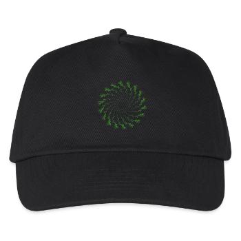 dotted shape rotated wind turbine green - Kids’ Baseball Cap - black - Front