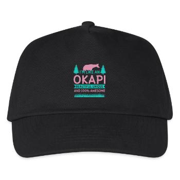 Okapi Wildgiraffen Design - Kinder Basecap - Schwarz - Vorne