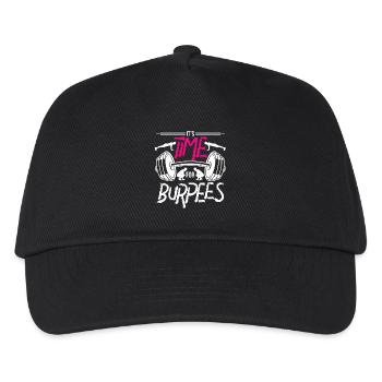 Ist Zeit für Burpees Design - Kinder Basecap - Schwarz - Vorne