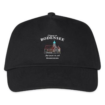 Wasserburg, Bodensee, Bayern - Kinder Basecap - Schwarz - Vorne