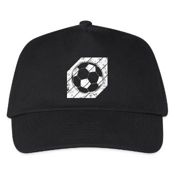Fußball Skizze - Kinder Basecap - Schwarz - Vorne