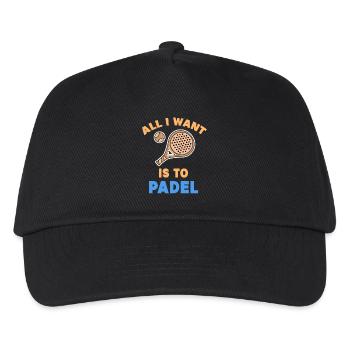 Padel Statement Padel Game Players Rackets Balls - Kids’ Baseball Cap - black - Front