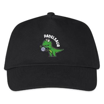 Dinosaurier Padel Spieler Ball Schläger Sportart - Kinder Basecap - Schwarz - Vorne