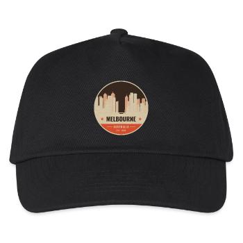 Melbourne Skyline Vintage Abzeichen - Kinder Basecap - Schwarz - Vorne