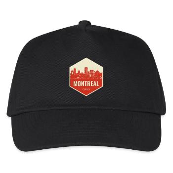 Montreal Skyline Retro Badge - Kinder Basecap - Schwarz - Vorne
