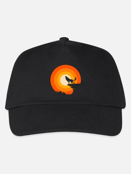Wolf ist mein Krafttier - Kinder Basecap - Schwarz