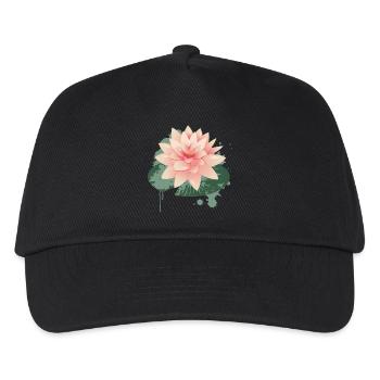 Water lily graffiti with green lily pad - Kids’ Baseball Cap - black - Front