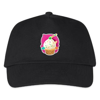 Eis, Eiscreme - Kinder Basecap - Schwarz - Vorne