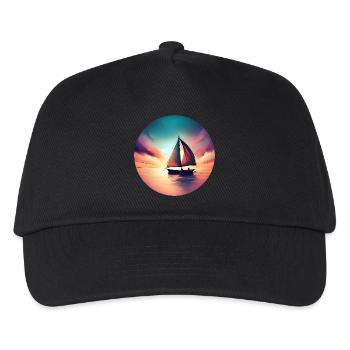 Segelboot segelt in den Sonnenuntergang Schöne - Kinder Basecap - Schwarz - Vorne