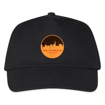 Graphique de la ligne d’horizon de San Francisco en orange - Casquette de baseball Enfant - noir - Devant